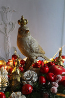 Bird in Crown, świąteczny stroik LED w naczyniu
