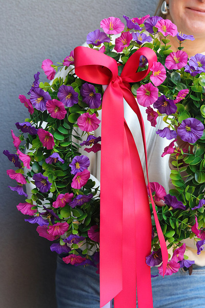 Pelagia Purple, piękny wianek dekoracyjny