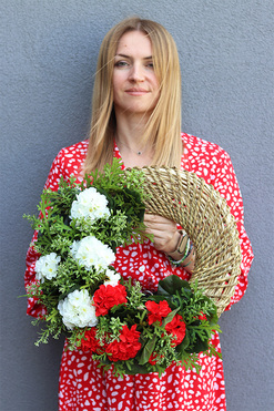 OD RĘKI Witaj Polsko, wianek patriotyczny na drzwi, śr.40cm