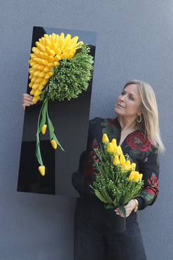 Tulippo New Design Yellow 3, komplet dekoracji nagrobnych, kompozycja + bukiet