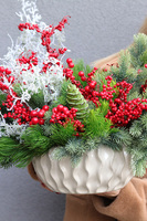 Zimowy Świat, stroik świąteczny z jagodami