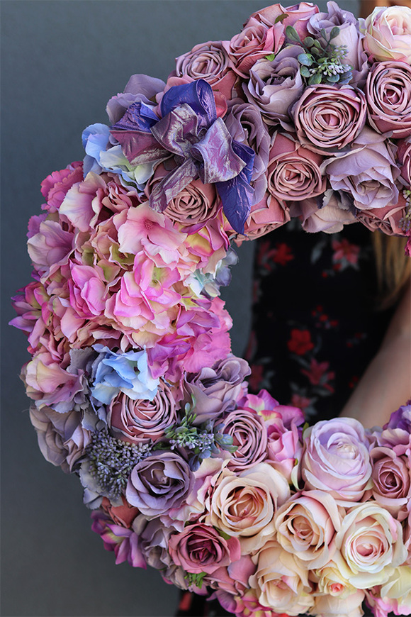 bardzo duży wianek na drzwi, Bogactwo Natury Renoma, śr.50cm 