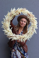 Boho Kłosy, duży wianek ze sztucznego suszu