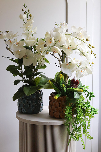 Ulennera Timber, sztuczny storczyk w żółtej donicy