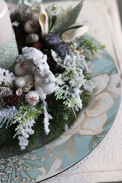 Getasa, świąteczny stroik na ozdobnym talerzu, śr.33cm