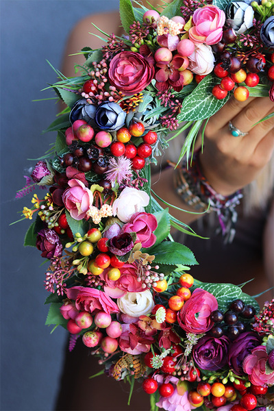 Jesienne Natchnienie, bogaty dekoracyjny wianek