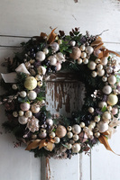 Golden Winter, świąteczny złoty wianek, śr.39cm