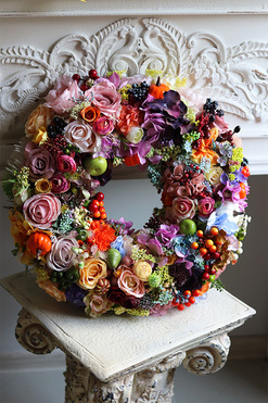 Jesienne Klimaty, bogaty wianek dekoracyjny, śr.45cm