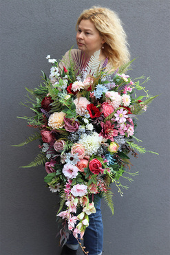 Barnaba, elegancka wiązanka nagrobna, dł.95cm