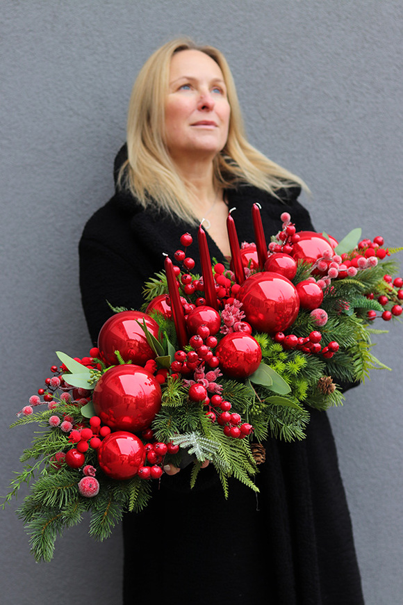 Karminowe Love Xmas, komplet świątecznych dekoracji