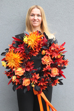 Halloween Fall, efektowny jesienny wianek na drzwi, śr.55cm 