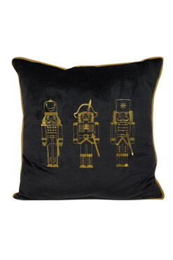 Christmas Nutcracker, poduszka dekoracyjna, czarny, wym.40x40cm
