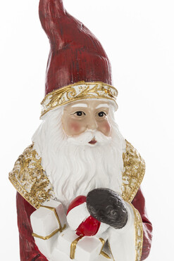 Rustic Nicolaus, świąteczna figurka Mikołaj, czerwony, wys.30cm