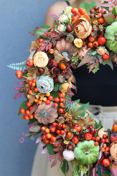 Rafaela, jesienny wianek z dyniami