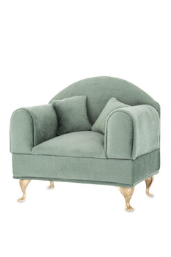 Velurri, welurowe puzderko / szkatułka na biżuterię, miętowa, wym.14x15x9.5cm