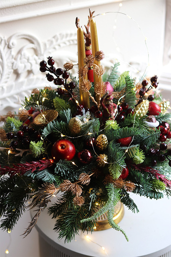 Bordolli, stroik świąteczny w pucharze