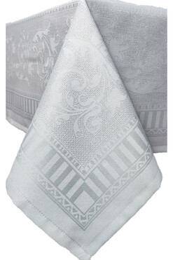 Dalia, elegancki żakardowy obrus na stół, szary, wym.85x85cm