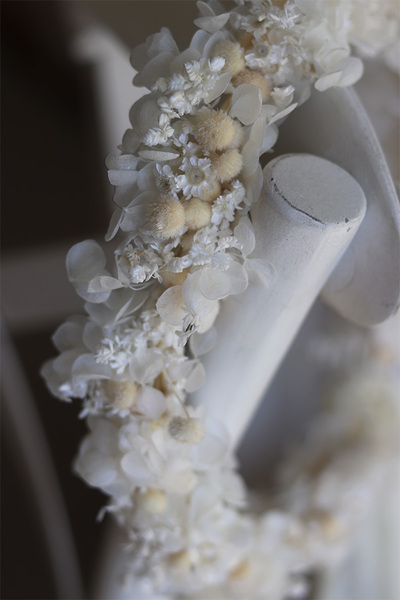 Leuke, wianek na głowę z roślin stabilizowanych, rozmiar uniwersalny