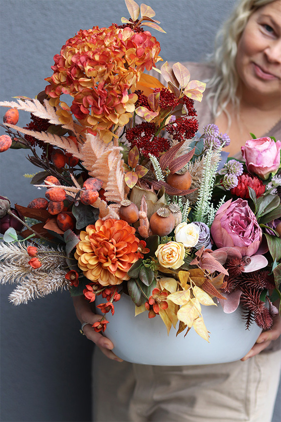 Jesienna Zaduma, jesienna kompozycja w naczyniu