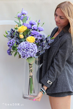 Letnie Fiolety, bukiet do wazonu, dł.80cm 