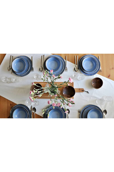 Bonita Blue, komplet obiadowy dla 6 osób, 18 elementów