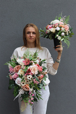 Helojza, zestaw dekoracji nagrobnych, kompozycja + bukiet