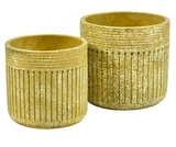 Boho A (większa), osłonka doniczka w prążki