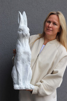 Zając Angielski White, duży zajączek wielkanocny figurka