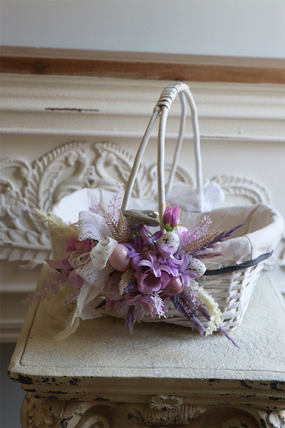 Very Peri, dwustronnie dekorowany koszyczek wielkanocny