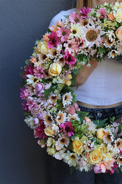 Słońce Wiosenne, żółty wianek dekoracyjny