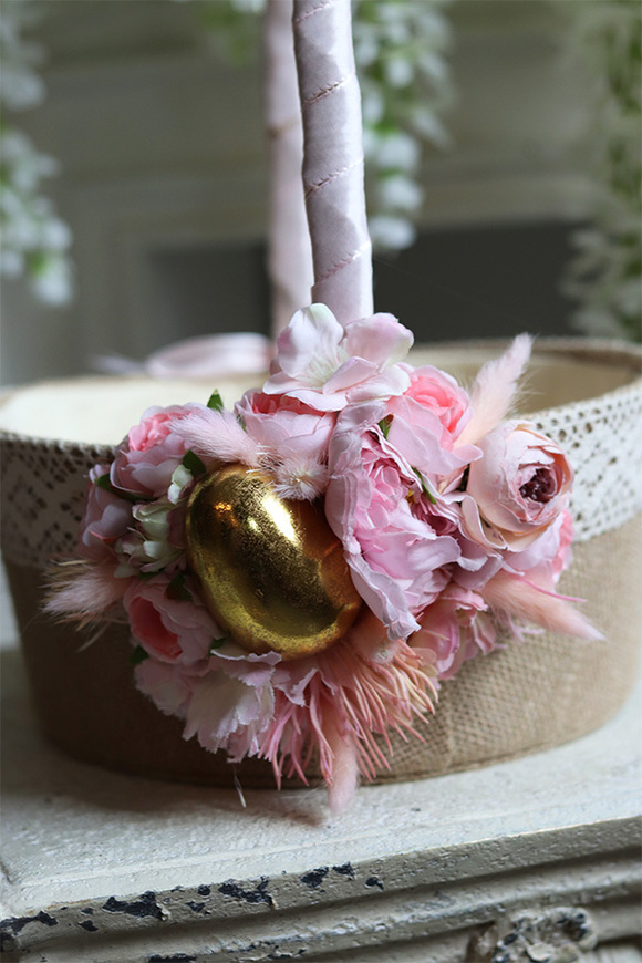 dekorowany koszyczek wielkanocny, Kresta, wys.33cm