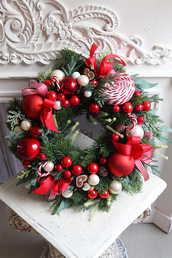 Lollypop Candy, komplet świątecznych dekoracji, stroik + wianek