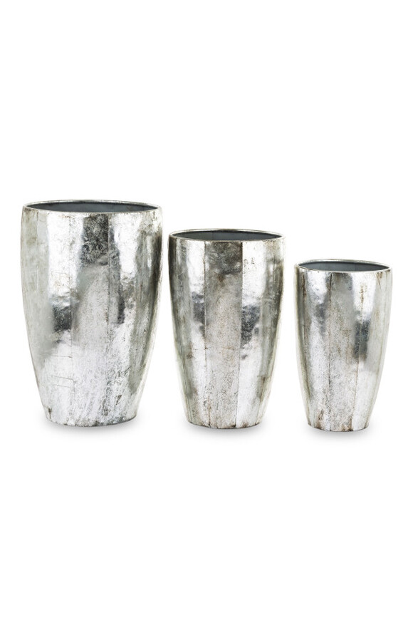 elegancka metalowa donica 1 szt., Srebrna Bajka, B, wym.54x33x33cm