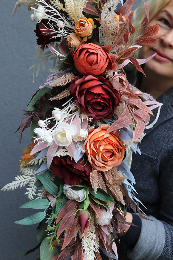 Boho Idylla, stylowa girlanda ze sztucznych kwiatów