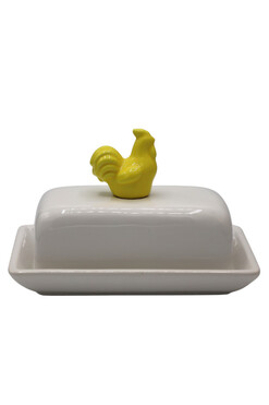 Easter Colors, maselnica ceramiczna, żółty kogut, wym.18.5x11.5x13cm