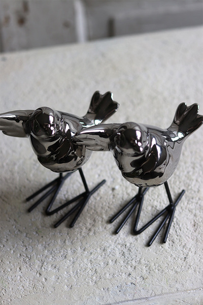 figurka Spring, srebrny ptaszek, wys.12cm