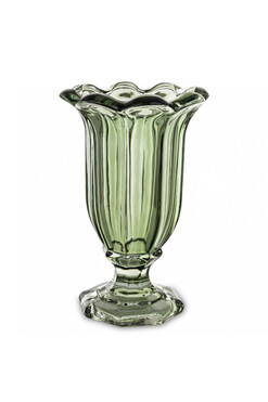 Ambra Green A, szklany wazon puchar, wym.32x20cm