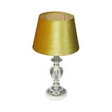 Gentil, lampa stołowa glamour, żółty welur, wys.47cm