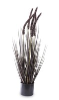 Negra, czarna sztuczna trawa z kłosami, wys.65cm