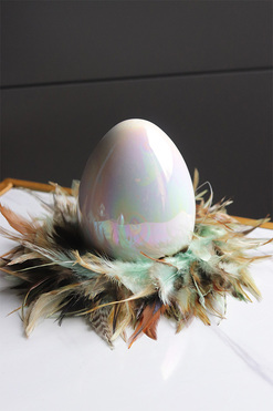 Jajeczko Mint, stroik wielkanocny, wys.12x25cm