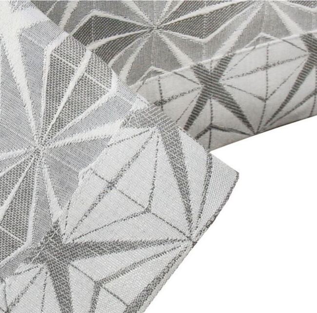 Rimmini, dwustronny obrus ze wzorem, szary, wym.140x300cm