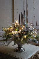 Frozen World, srebrno-biały stroik adwentowy LED