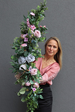 Fiolettidana, dekoracyjna girlanda kwiatowa, dł.130cm