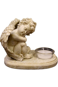 Aniołek Ivory ze świeczką, figurka, wys.13cm 