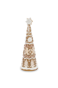 Gingerbread Tree, świąteczna figurka choinka z piernika, wym.37x14cm 