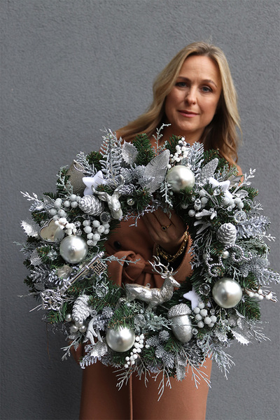 wianek świąteczny Srebrzysta Zima 3
