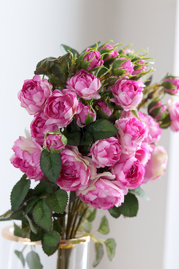 Rosalie, gałązka sztucznej róży, różowa