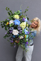 Blusilda Belia 2, niebiesko-zielona wiązanka nagrobna