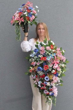 Letnia Polana, komplet dekoracji nagrobnych, wiązanka + bukiet