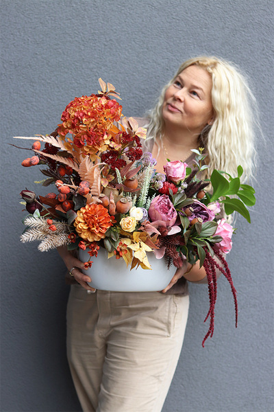 Jesienna Zaduma, jesienna kompozycja w naczyniu